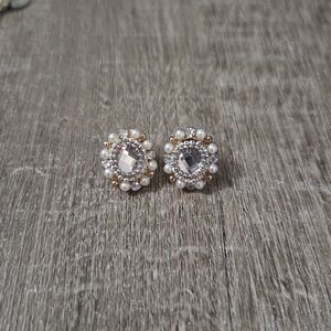 Francesca's Collections Gold and Silver Teardrop Earrings